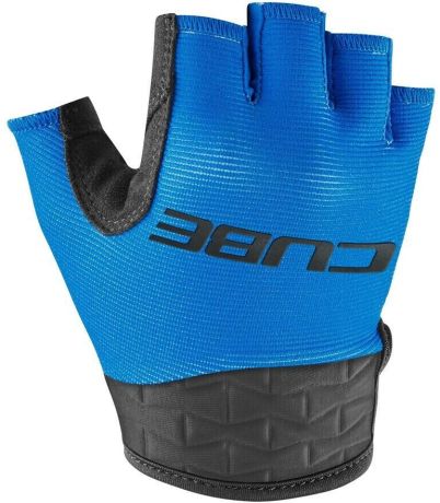 Die Handschuhe Performance Junior Kurzfinger von Cube, in der Farbe blue (Ansicht des Handrückens)