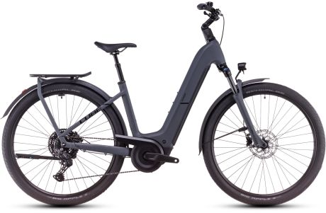 Das CUBE KATHMANDU HYBRID ONE 800 mit Easy Entry Rahmen, Modelljahr 2025, in der Farbe shadowgrey bei Hilmers in Freiburg