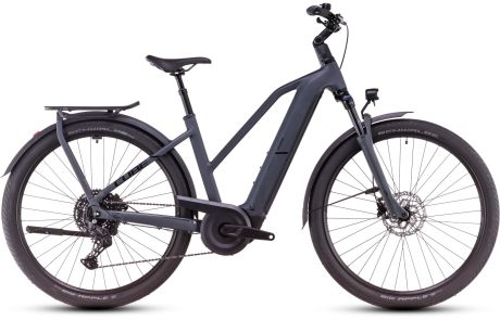 Das CUBE KATHMANDU HYBRID ONE 800 mit Trapezrahmen, Modelljahr 2025, in der Farbe shadowgrey bei Hilmers in Freiburg