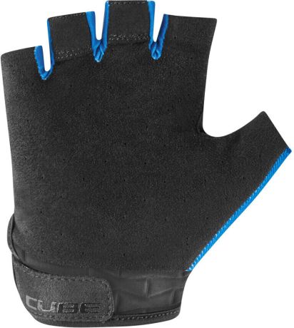 Die Handschuhe Performance Junior Kurzfinger von Cube, in der Farbe blue (Ansicht der Handinnenfläche)